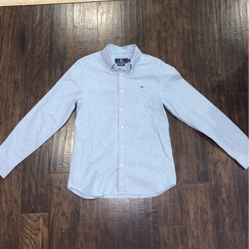 Vineyard Vines Light Blue Button-Up Sweater